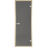 Дверь стеклянная HARVIA 8х21 коробка ольха, стекло серое D82102L